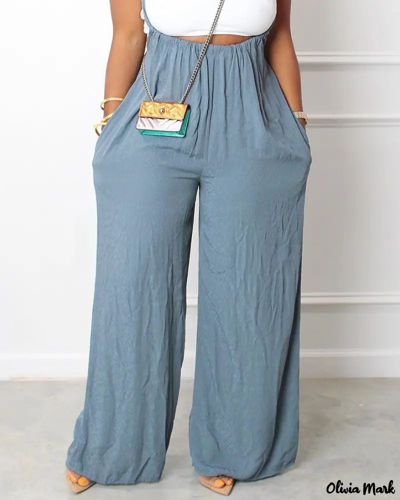 SASHA WEBER - Taschen-Overall mit weitem Bein und Riemchen