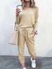 Mao-Wow™️ - Frauen solide Farbe lange Ärmel lange Hosen Pyjamas Set